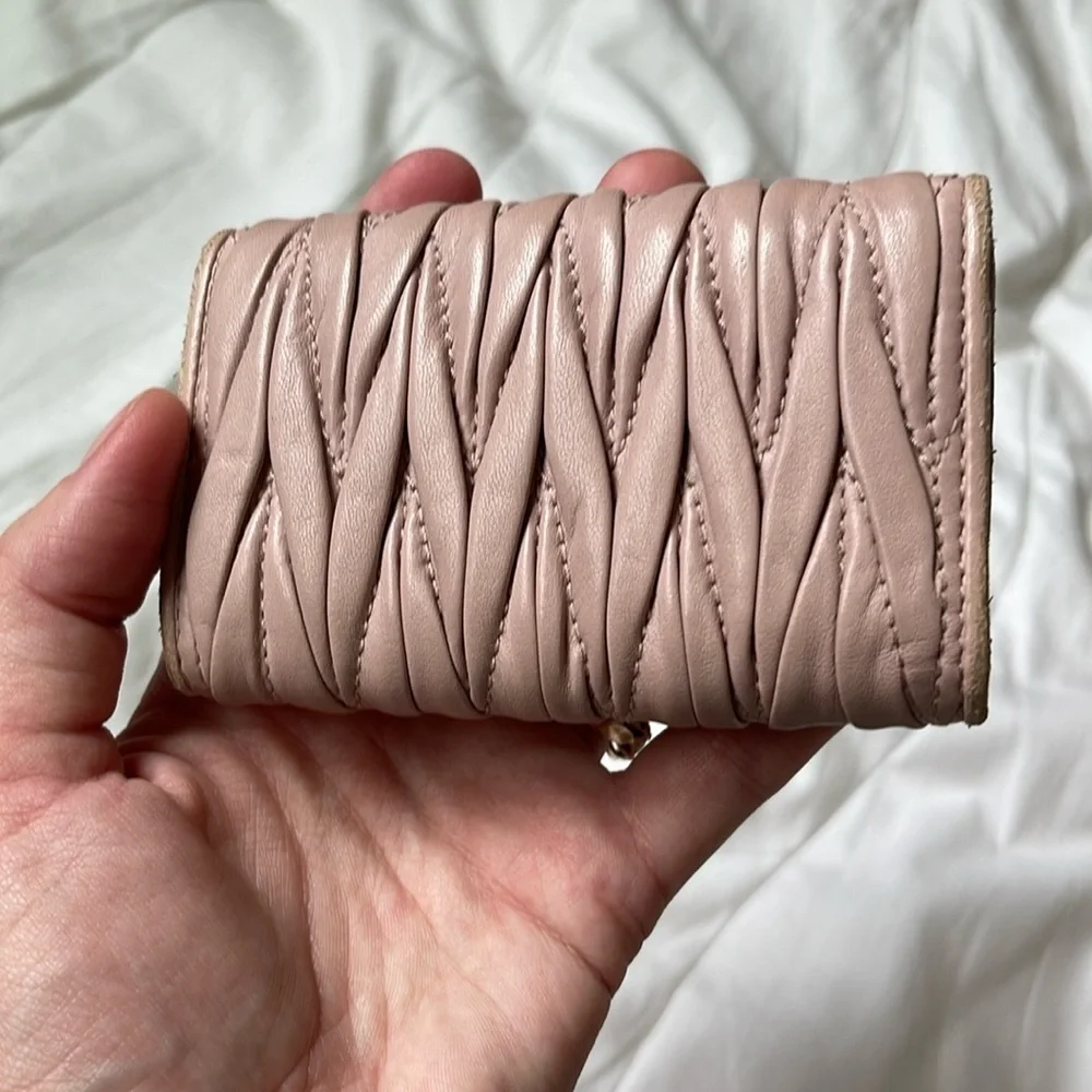 Miu Miu Pink Leather Key Case